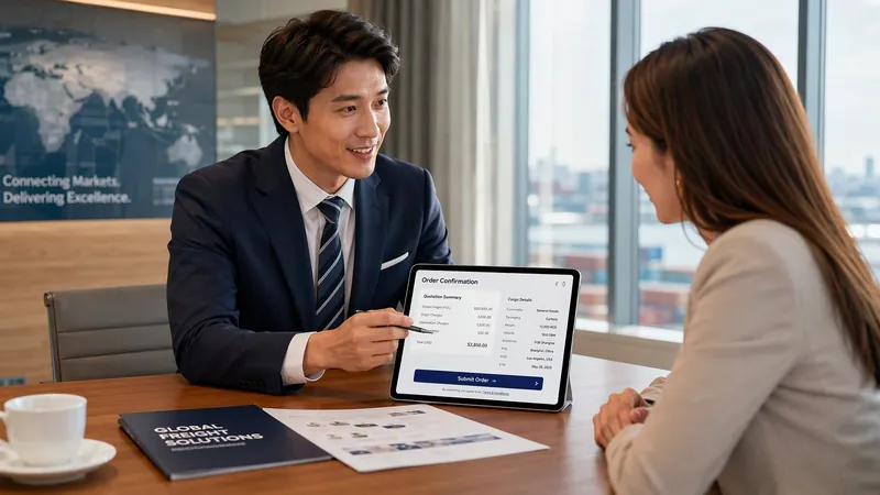 Sales review confirming product, spec and price with the buyer
